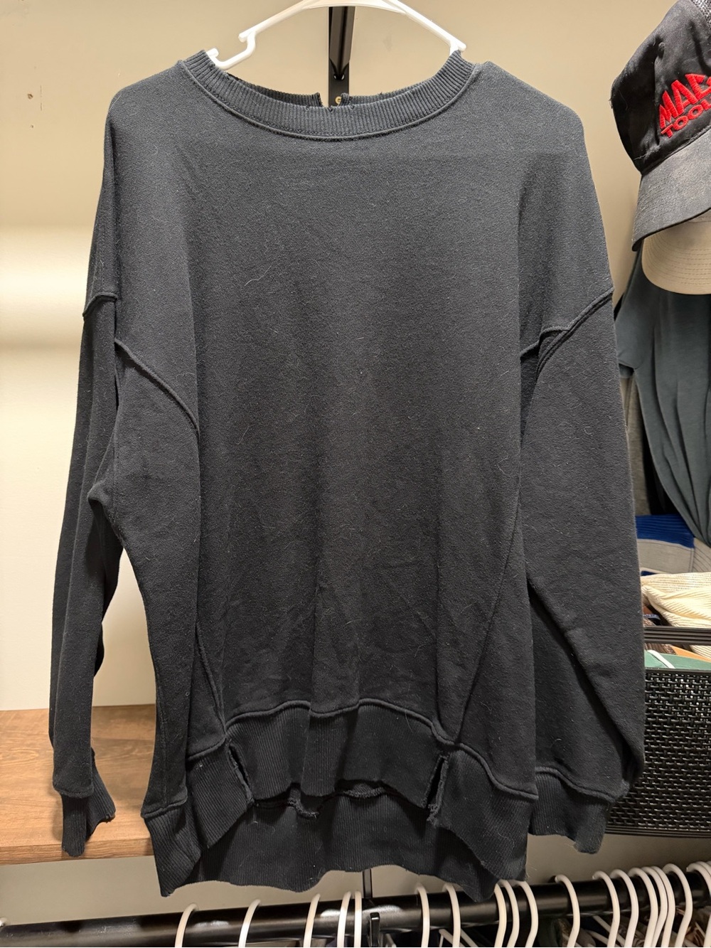 aerie distressed oversized sweatshirt